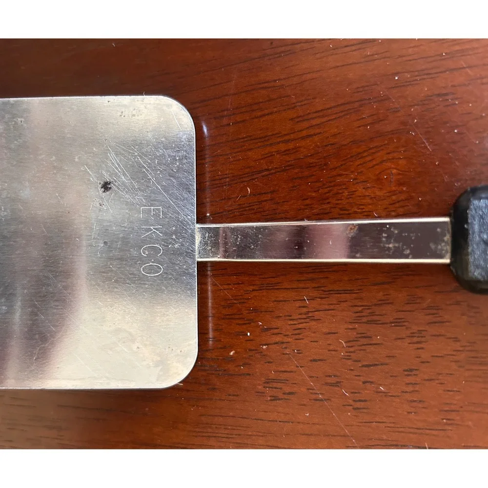 EKCO Spatula Turner Stainless Steel 10in Silver Black Vintage Retro